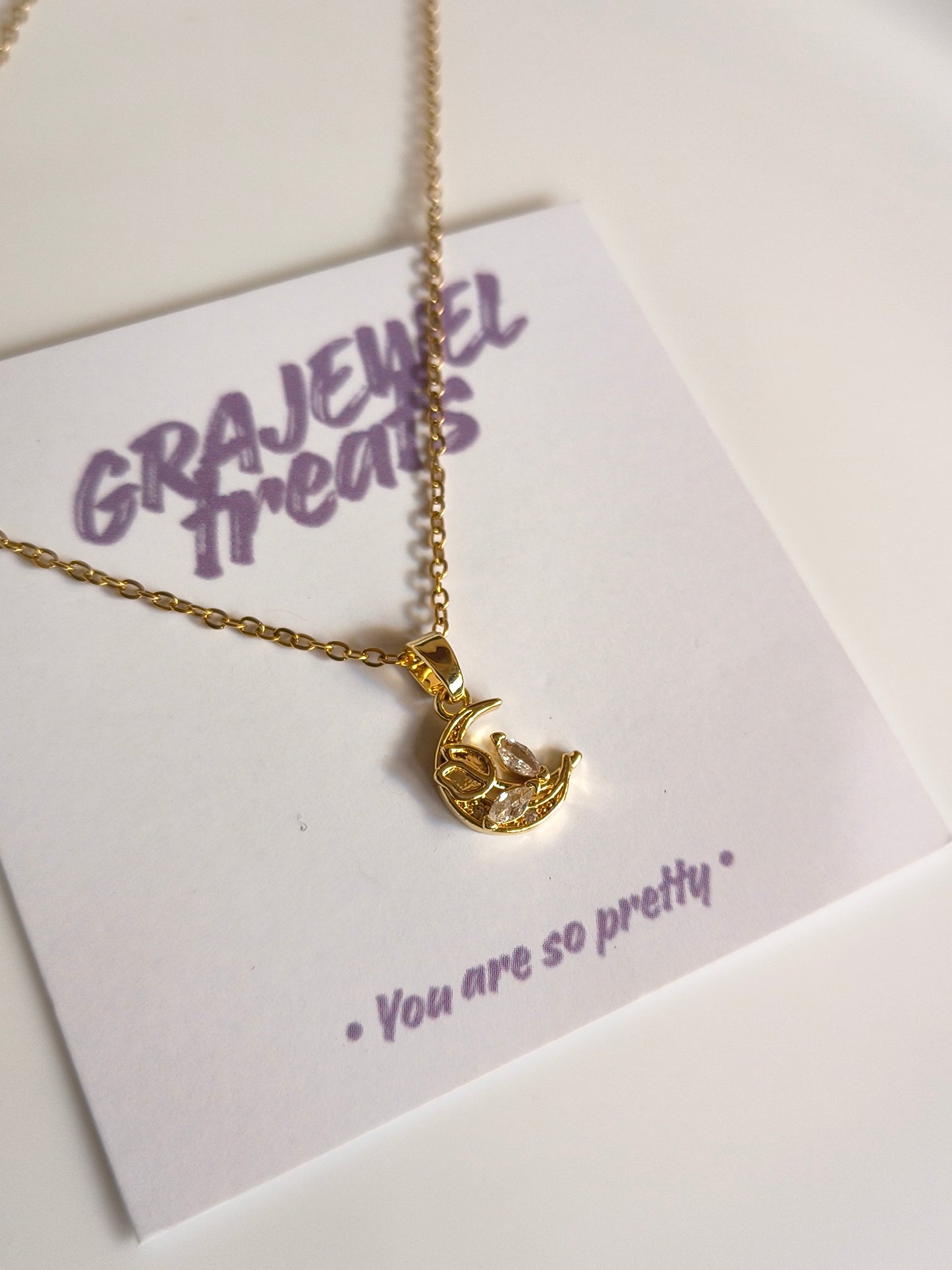 Mini Floral moon chain