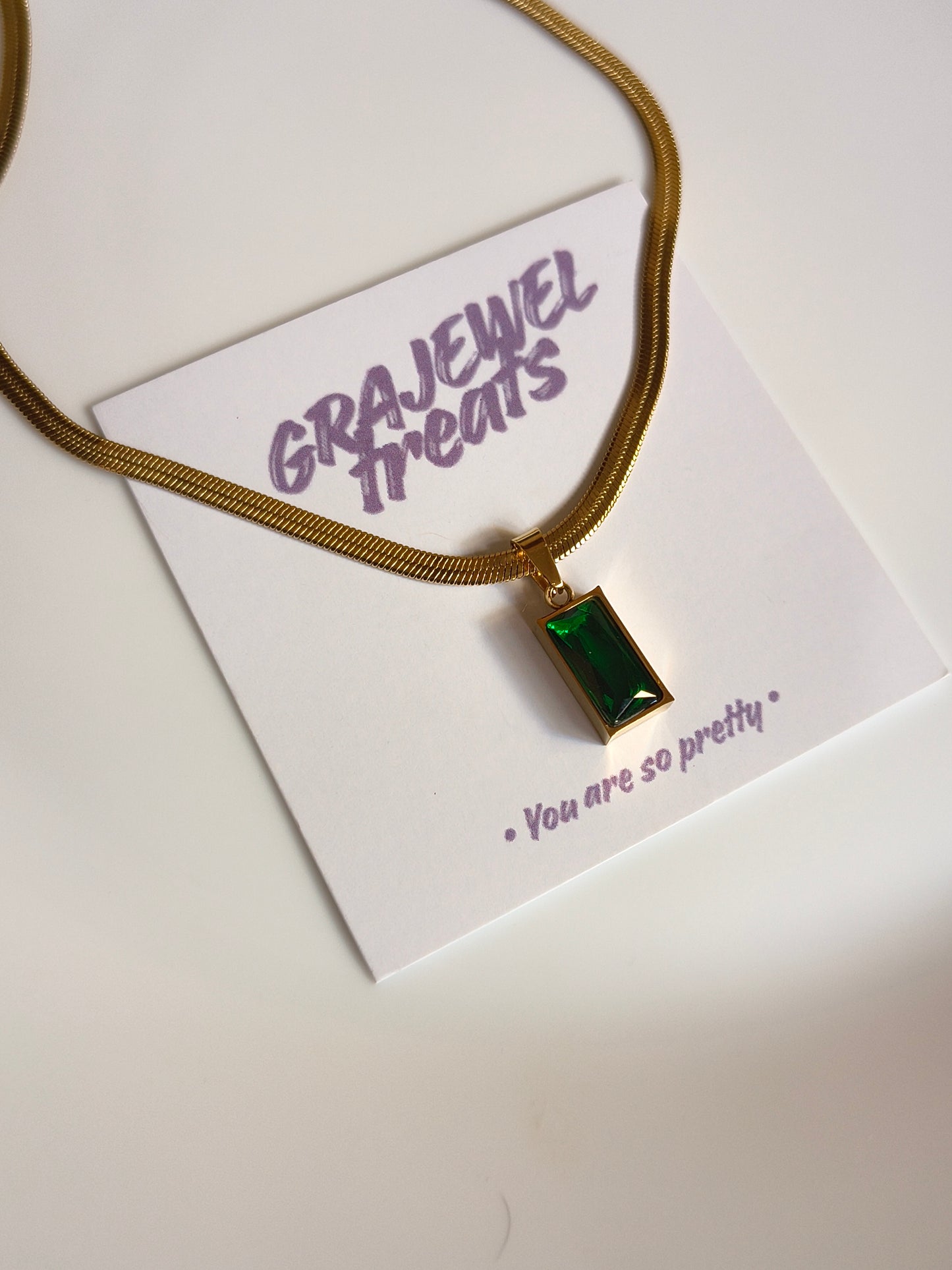Green Snake Chain Necklace