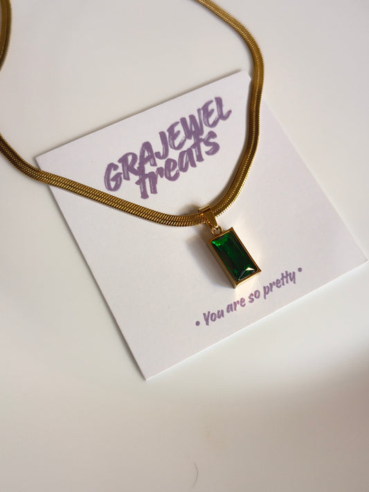 Green Snake Chain Necklace