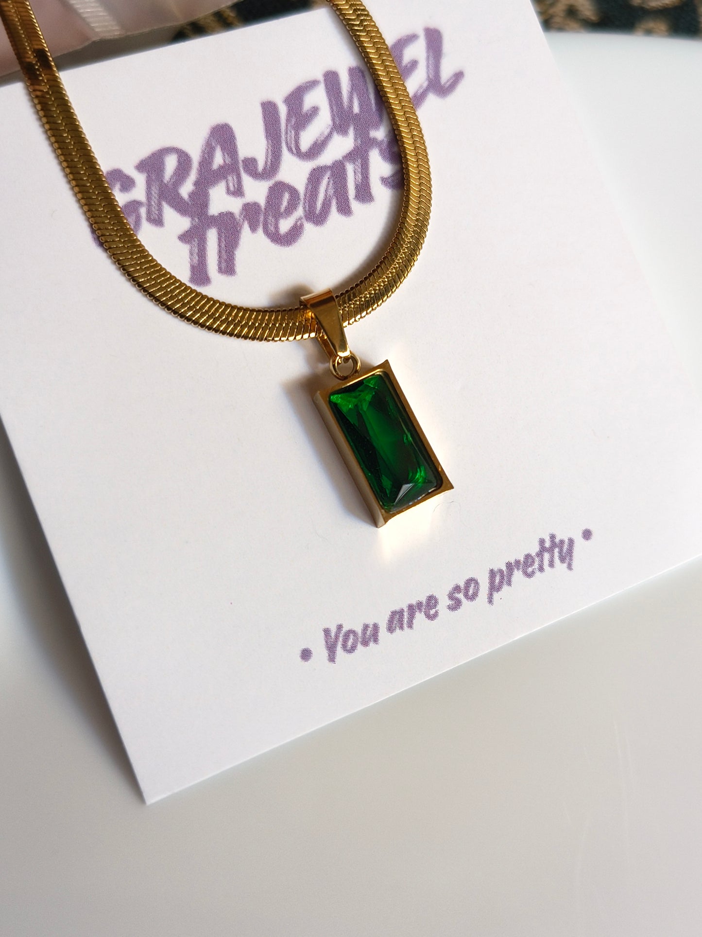 Green Snake Chain Necklace