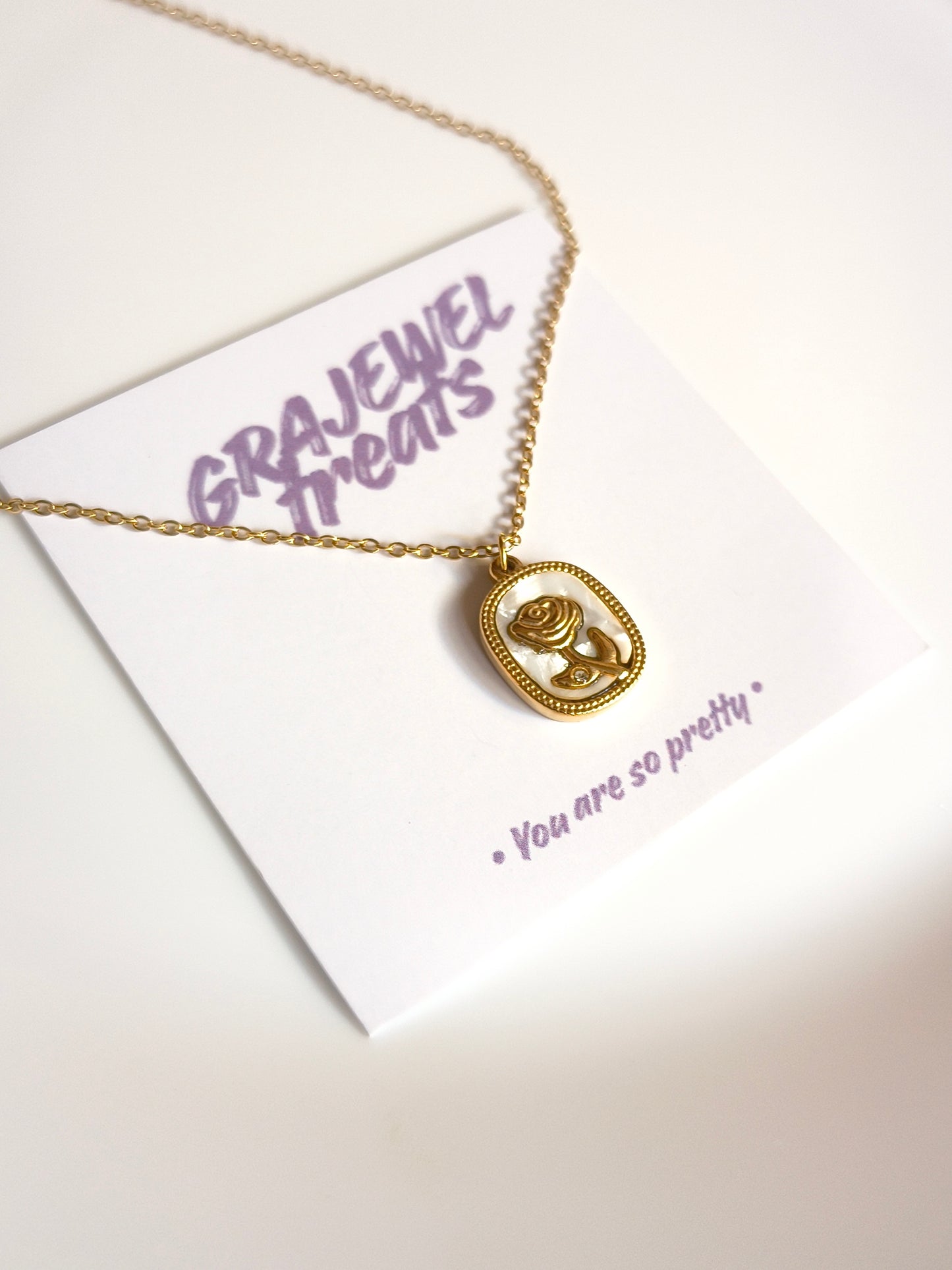 Engraved Rose Necklace
