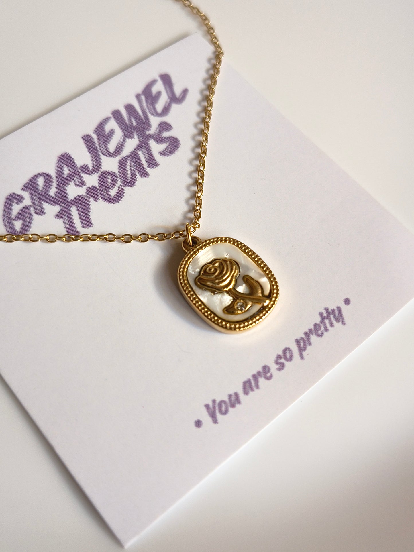 Engraved Rose Necklace